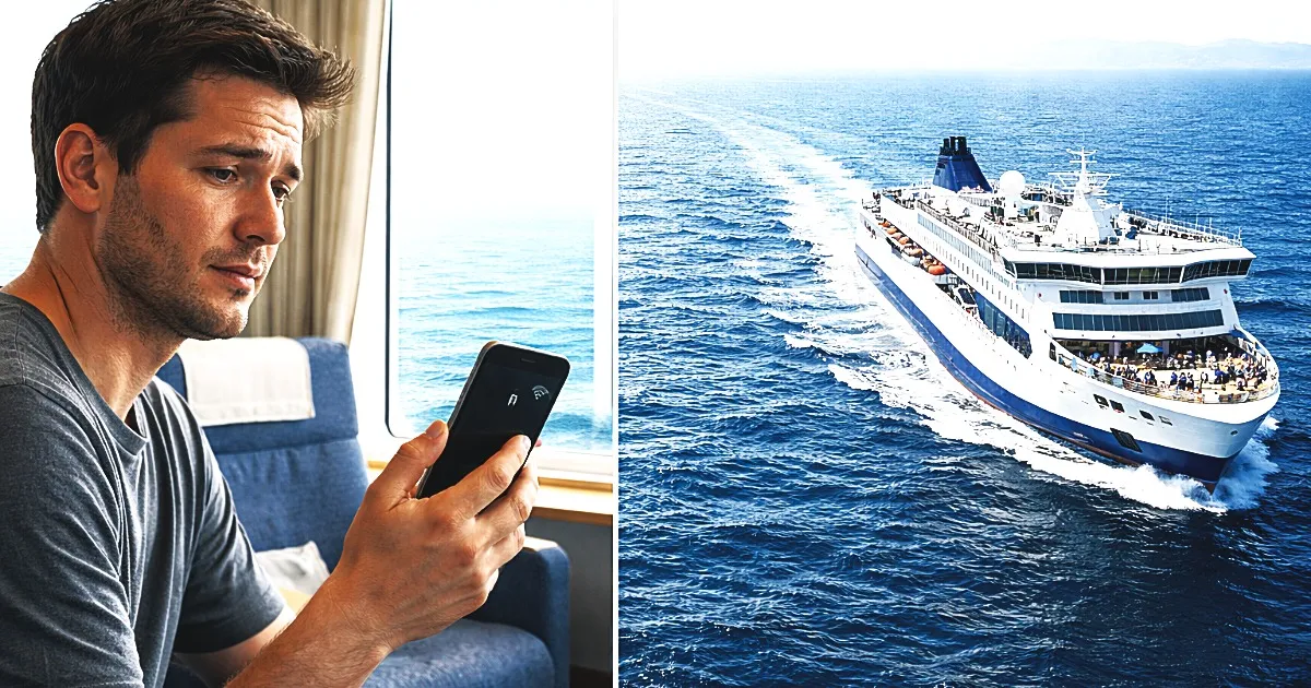 船内で自分を撮影している画像です。