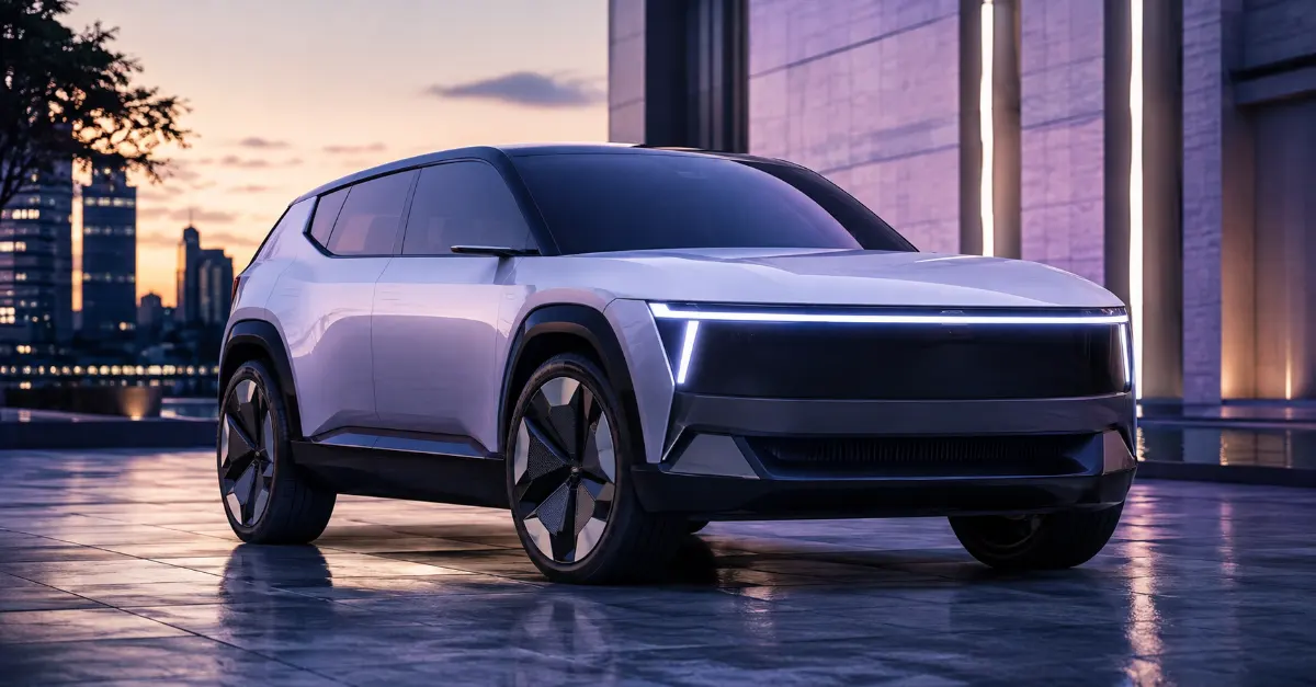 Honda 0 αをイメージした白い次世代EV SUVのAI生成画像