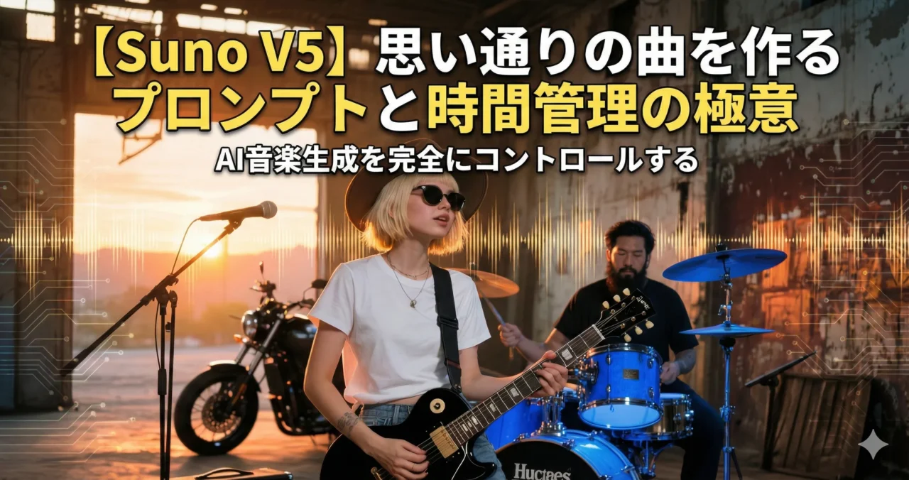 AI音楽生成のデジタルな雰囲気を加えつつ、元のクールな世界観を活かしています。