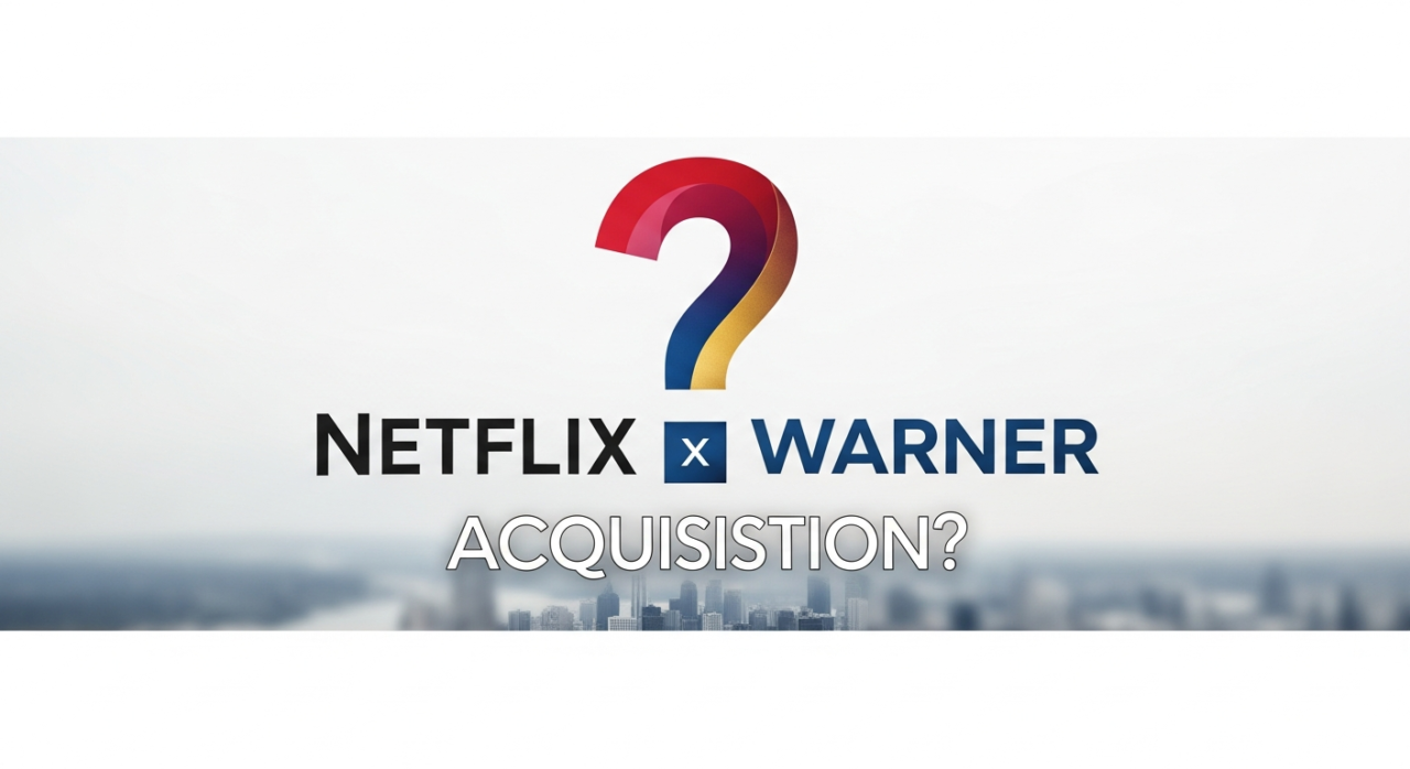 記事のタイトルで示している「Netflix×ワーナー買収とは？」のAIで生成したオリジナルのイメージ画像です。